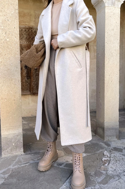 Παλτό CREMOLZA, Χρώμα: εκρού, IVET.EU - Εκπτώσεις έως -80%