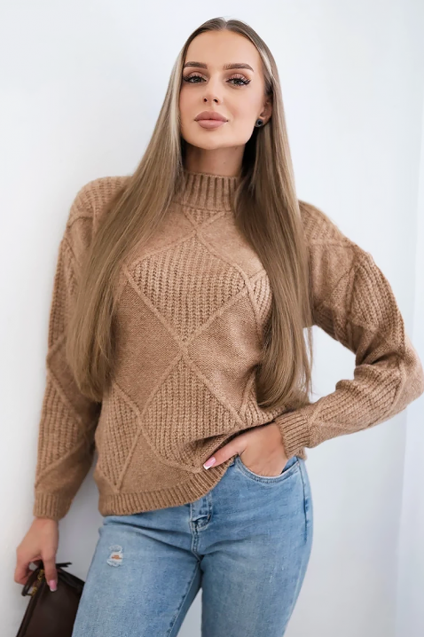 Πουλόβερ PLETOLDA BEIGE, Χρώμα: μπεζ, IVET.EU - Εκπτώσεις έως -80%