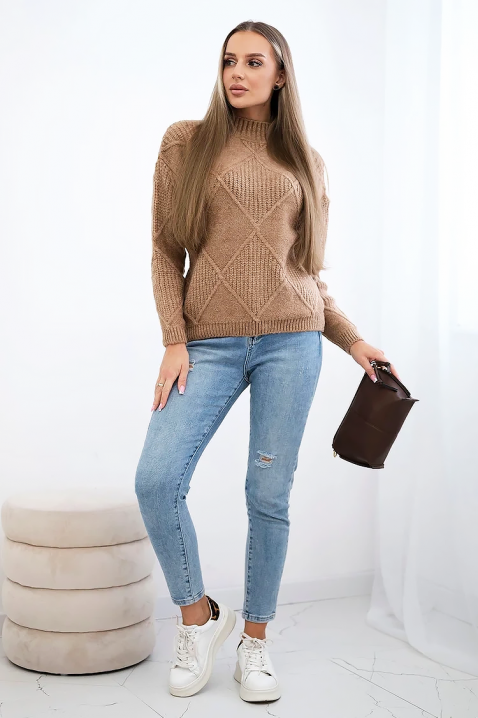 Πουλόβερ PLETOLDA BEIGE, Χρώμα: μπεζ, IVET.EU - Εκπτώσεις έως -80%