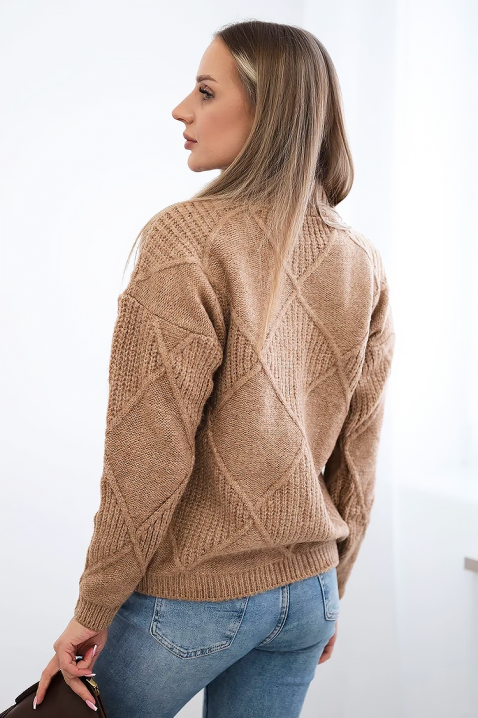 Πουλόβερ PLETOLDA BEIGE, Χρώμα: μπεζ, IVET.EU - Εκπτώσεις έως -80%