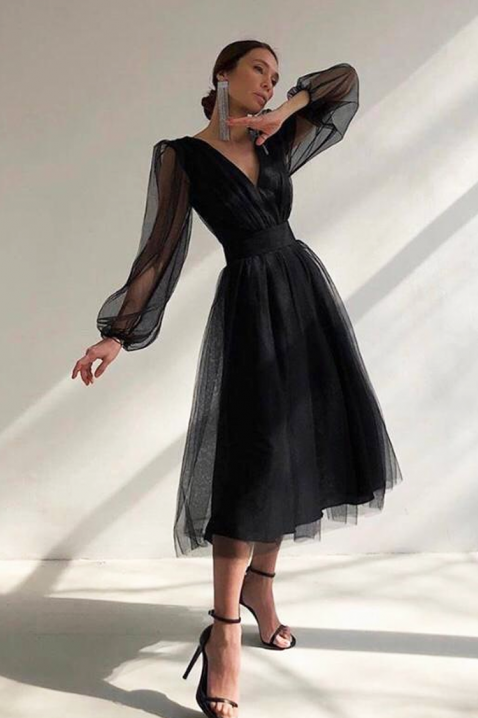 Φόρεμα LUMINZA BLACK, Χρώμα: μαύρο, IVET.EU - Εκπτώσεις έως -80%