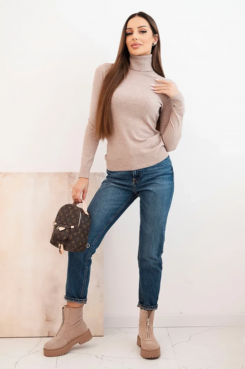 Γυναικεία μπλούζα AMSIVA BEIGE, Χρώμα: μπεζ, IVET.EU - Εκπτώσεις έως -80%