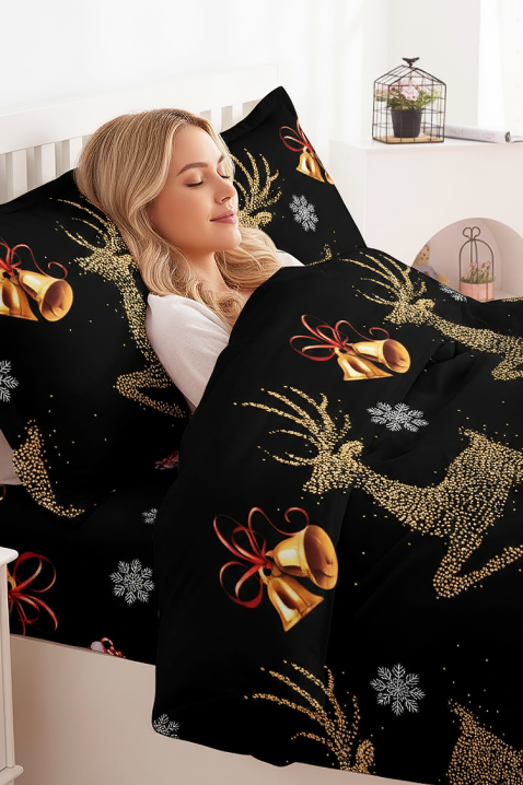 Σετ κρεβατοκάμαρας VIOLDY 200x220 cm βαμβακερό - 4 τεμ., Χρώμα: μαύρο, IVET.EU - Εκπτώσεις έως -80%