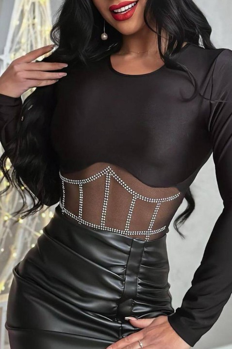 Μπόντι - μπλούζα LARSONA, Χρώμα: μαύρο, IVET.EU - Εκπτώσεις έως -80%