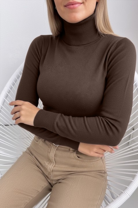 Πουλόβερ BRONENZA BROWN, Χρώμα: καφέ, IVET.EU - Εκπτώσεις έως -80%