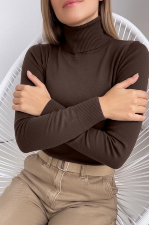 Πουλόβερ BRONENZA BROWN, Χρώμα: καφέ, IVET.EU - Εκπτώσεις έως -80%