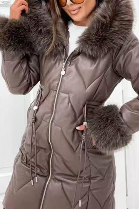 Μπουφάν NIOGELMA BROWN, Χρώμα: καφέ, IVET.EU - Εκπτώσεις έως -80%