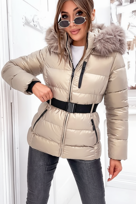 Μπουφάν KAMELZA BEIGE, Χρώμα: μπεζ, IVET.EU - Εκπτώσεις έως -80%