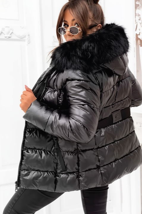 Μπουφάν KAMELZA BLACK, Χρώμα: μαύρο, IVET.EU - Εκπτώσεις έως -80%