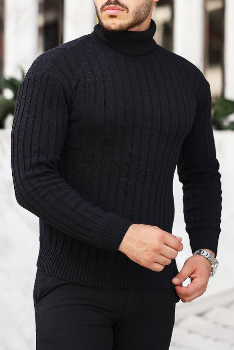 Ανδρικό πουλόβερ BERELGO BLACK - Μπλούζες | Ivet.EU Ανδρικό πουλόβερ BERELGO BLACK, Χρώμα: μαύρο, IVET.EU - Εκπτώσεις έως -80%