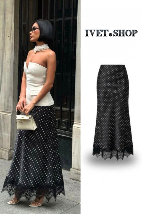 Φούστα TONILZA BLACK, Χρώμα: μαύρο, IVET.EU - Εκπτώσεις έως -80%