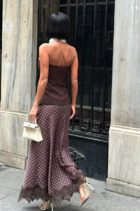 Φούστα TONILZA BROWN, Χρώμα: καφέ, IVET.EU - Εκπτώσεις έως -80%