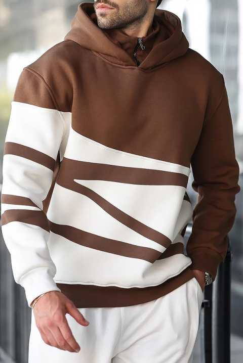 Ανδρικό φούτερ TEOFOZO BROWN, Χρώμα: καφέ, IVET.EU - Εκπτώσεις έως -80%