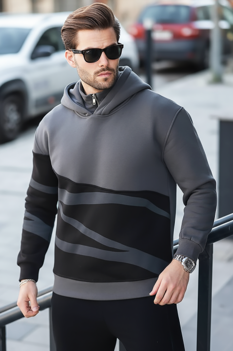 Ανδρικό φούτερ TEOFOZO GRAFIT, Χρώμα: γραφίτης, IVET.EU - Εκπτώσεις έως -80%