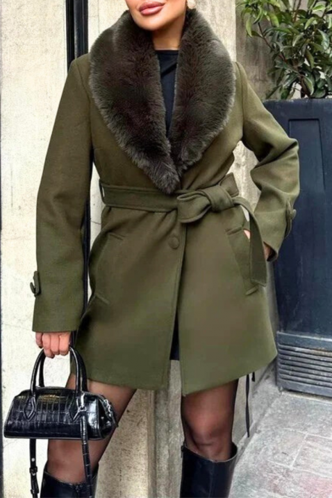 Παλτό DOLNEVA KHAKI, Χρώμα: χακί, IVET.EU - Εκπτώσεις έως -80%