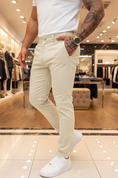 Ανδρικό παντελόνι MALROVO BEIGE, Χρώμα: μπεζ, IVET.EU - Εκπτώσεις έως -80%