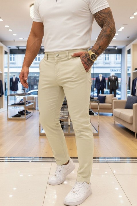 Ανδρικό παντελόνι MALROVO BEIGE, Χρώμα: μπεζ, IVET.EU - Εκπτώσεις έως -80%