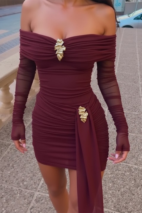 Φόρεμα AGALONZA BORDO, Χρώμα: μπορντό, IVET.EU - Εκπτώσεις έως -80%