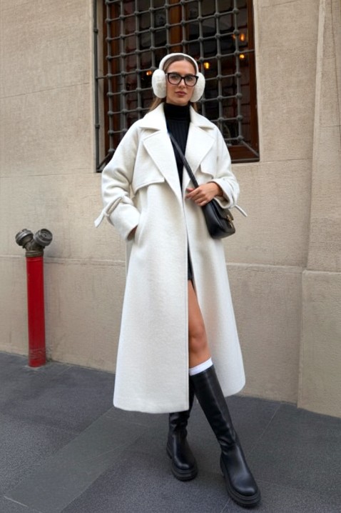 Παλτό KAFIONA - Παλτό | Ivet.EU Παλτό KAFIONA, Χρώμα: άσπρο, IVET.EU - Εκπτώσεις έως -80%