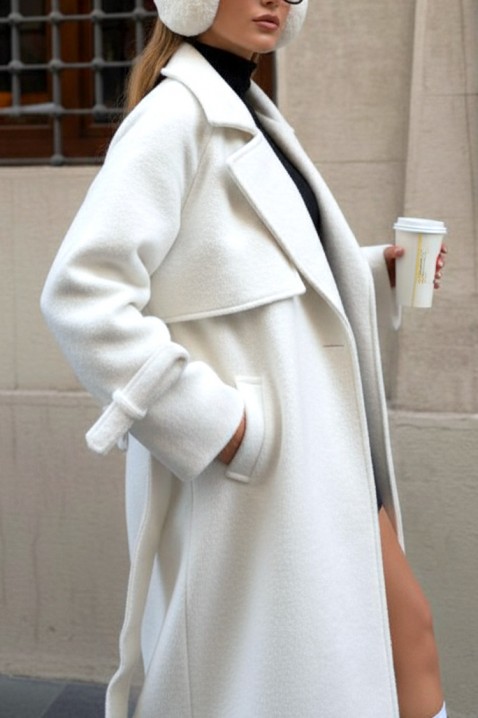 Παλτό KAFIONA - Παλτό | Ivet.EU Παλτό KAFIONA, Χρώμα: άσπρο, IVET.EU - Εκπτώσεις έως -80%