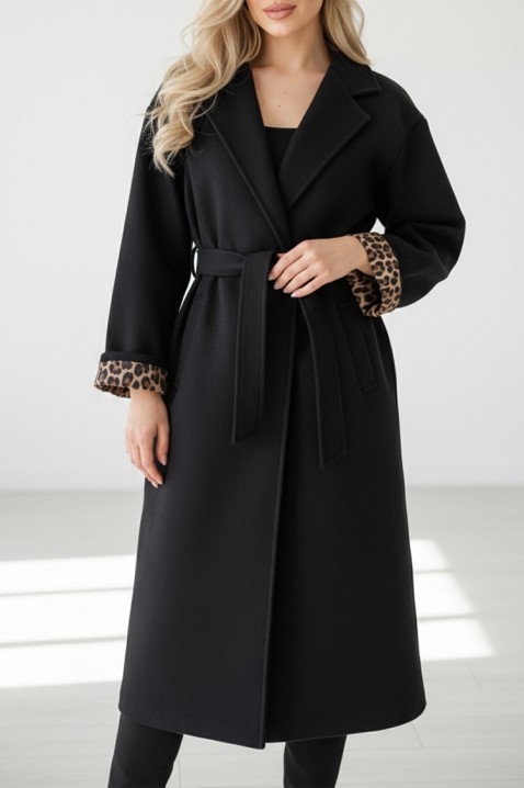 Παλτό TURGELA BLACK, Χρώμα: μαύρο, IVET.EU - Εκπτώσεις έως -80%