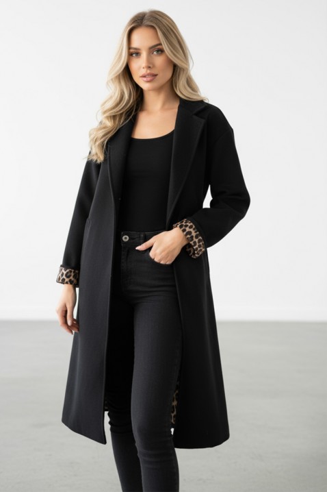 Παλτό TURGELA BLACK, Χρώμα: μαύρο, IVET.EU - Εκπτώσεις έως -80%