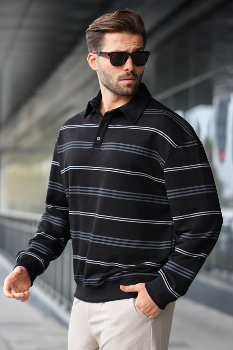 Ανδρική μπλούζα RELOFO BLACK, Χρώμα: μαύρο, IVET.EU - Εκπτώσεις έως -80%