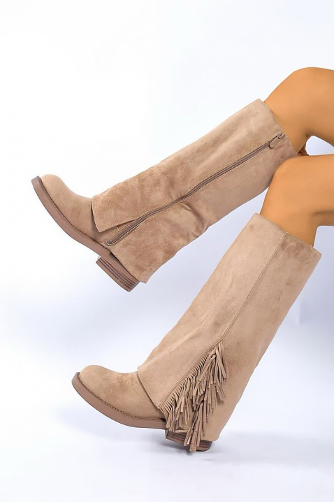 Μπότες DENZOLSA BEIGE, Χρώμα: μπεζ, IVET.EU - Εκπτώσεις έως -80%