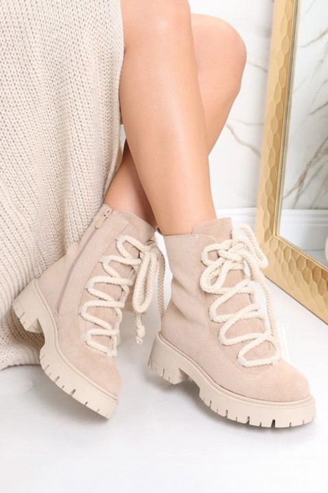 Γυναικείες μπότες EMILSENA BEIGE, Χρώμα: μπεζ, IVET.EU - Εκπτώσεις έως -80%