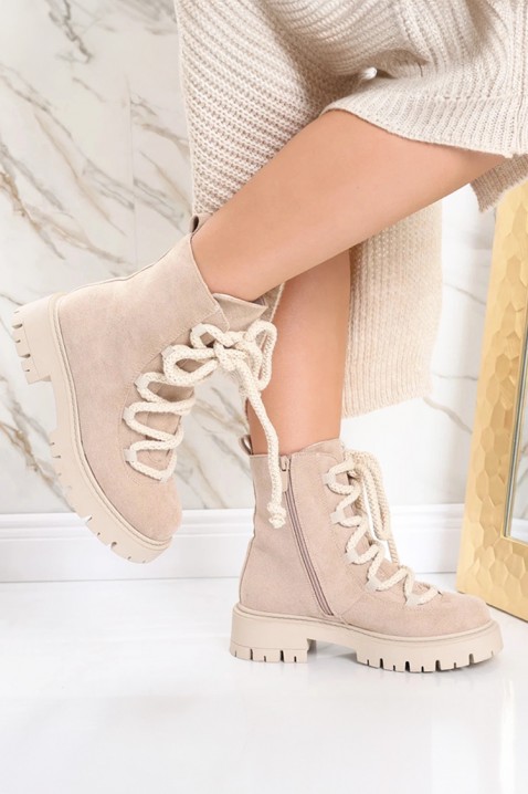 Γυναικείες μπότες EMILSENA BEIGE, Χρώμα: μπεζ, IVET.EU - Εκπτώσεις έως -80%