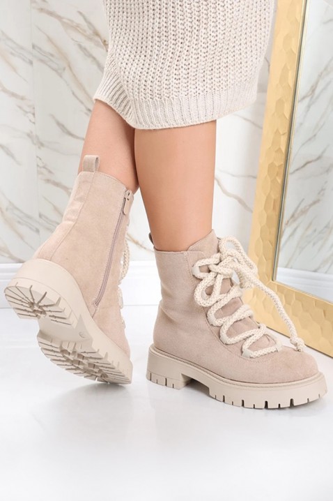 Γυναικείες μπότες EMILSENA BEIGE, Χρώμα: μπεζ, IVET.EU - Εκπτώσεις έως -80%