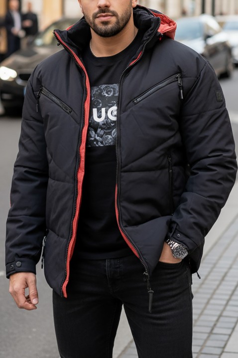 Ανδρικό μπουφάν REVOLDO, Χρώμα: μαύρο, IVET.EU - Εκπτώσεις έως -80%