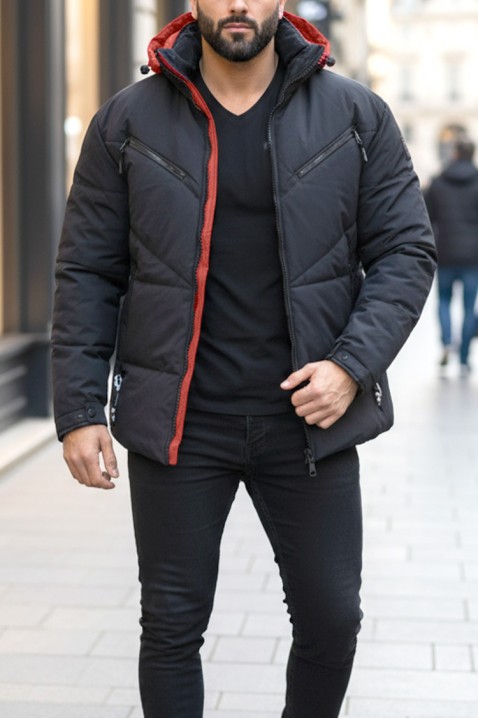 Ανδρικό μπουφάν REVOLDO, Χρώμα: μαύρο, IVET.EU - Εκπτώσεις έως -80%