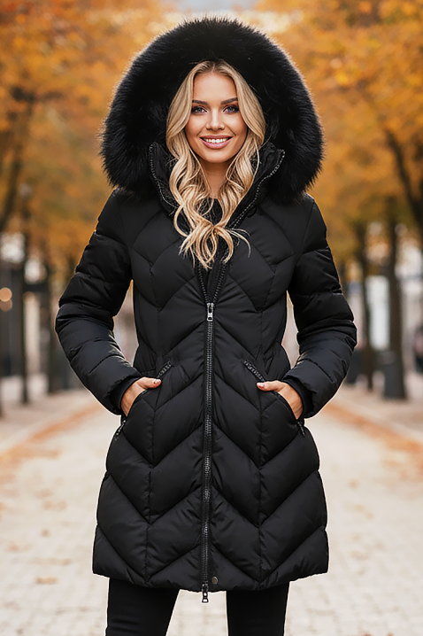 Μπουφάν CHIPARZA BLACK, Χρώμα: μαύρο, IVET.EU - Εκπτώσεις έως -80%