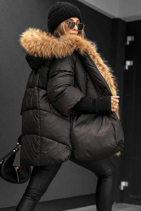 Μπουφάν LAVRONZA BLACK, Χρώμα: μαύρο, IVET.EU - Εκπτώσεις έως -80%