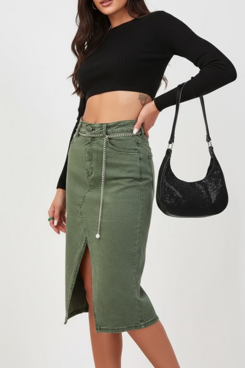 Φούστα MINZONA GREEN - Denim | Ivet.EU Φούστα MINZONA GREEN, Χρώμα: πράσινο, IVET.EU - Εκπτώσεις έως -80%