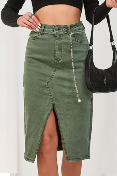 Φούστα MINZONA GREEN - Denim | Ivet.EU Φούστα MINZONA GREEN, Χρώμα: πράσινο, IVET.EU - Εκπτώσεις έως -80%