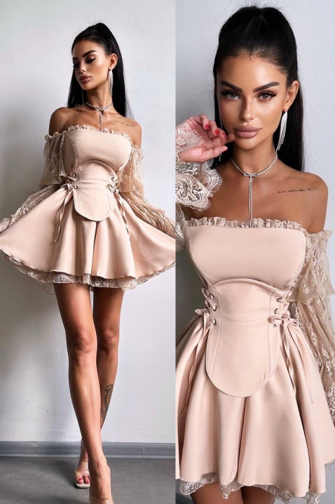 Φόρεμα HLONDINA PUDRA - Κοντά φορέματα | Ivet.EU Φόρεμα HLONDINA PUDRA, Χρώμα: πούδρα, IVET.EU - Εκπτώσεις έως -80%