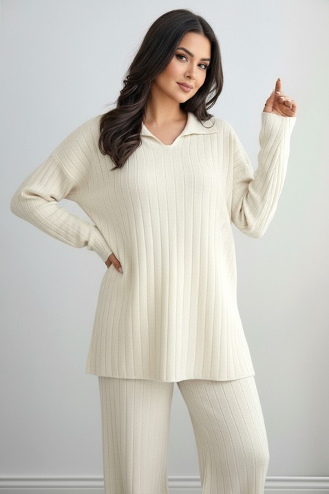 Σύνολο MAKSINA ECRU - Καθημερινά σύνολα | Ivet.EU Σύνολο MAKSINA ECRU, Χρώμα: εκρού, IVET.EU - Εκπτώσεις έως -80%