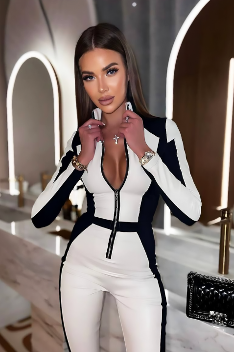 Ολόσωμη φόρμα SHPIONIZA, Χρώμα: μαύρο και άσπρο, IVET.EU - Εκπτώσεις έως -80%