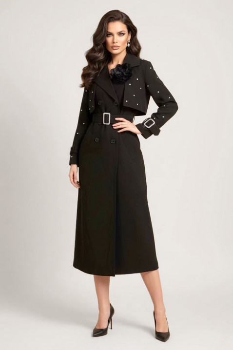 Καμπαρντίνα RODILDA BLACK, Χρώμα: μαύρο, IVET.EU - Εκπτώσεις έως -80%