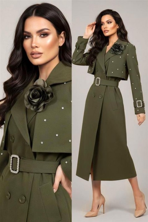 Καμπαρντίνα RODILDA KHAKI, Χρώμα: χακί, IVET.EU - Εκπτώσεις έως -80%