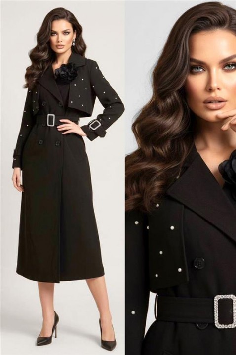 Καμπαρντίνα RODILDA BLACK, Χρώμα: μαύρο, IVET.EU - Εκπτώσεις έως -80%