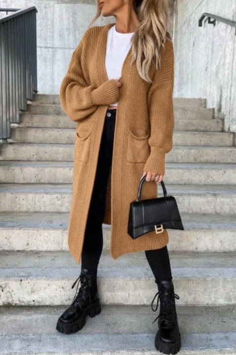 Ζακέτα ZLANONDA, Χρώμα: καφέ, IVET.EU - Εκπτώσεις έως -80%