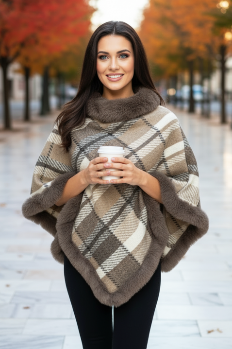 Πόντσο PLOVELZA BROWN, Χρώμα: καφέ, IVET.EU - Εκπτώσεις έως -80%