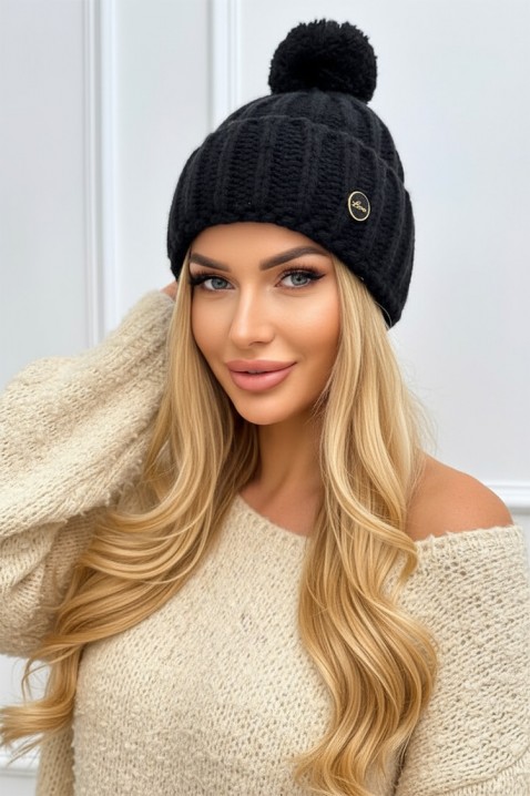 Σκουφάκι LEILONZA BLACK, Χρώμα: μαύρο, IVET.EU - Εκπτώσεις έως -80%