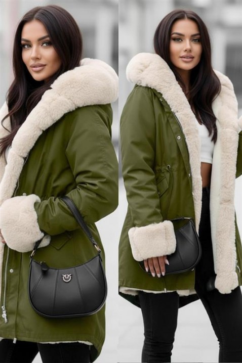 Μπουφάν LEILUSHA GREEN, Χρώμα: πράσινο, IVET.EU - Εκπτώσεις έως -80%