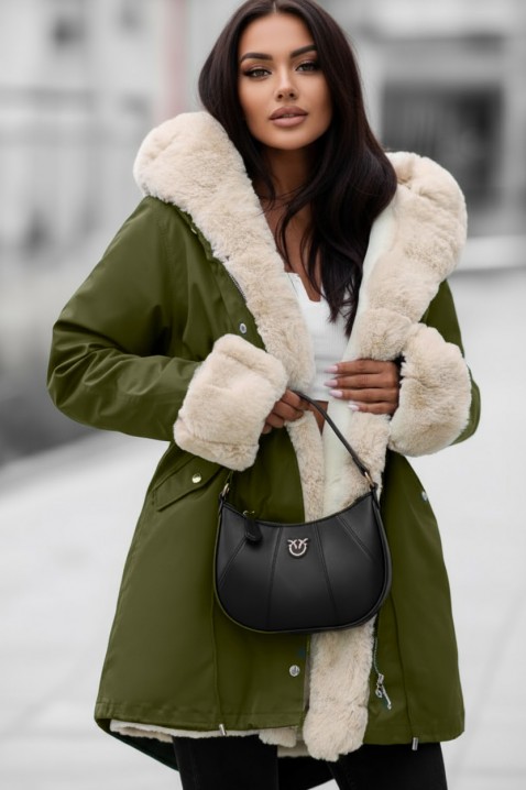 Μπουφάν LEILUSHA GREEN, Χρώμα: πράσινο, IVET.EU - Εκπτώσεις έως -80%