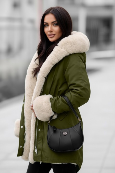 Μπουφάν LEILUSHA GREEN, Χρώμα: πράσινο, IVET.EU - Εκπτώσεις έως -80%