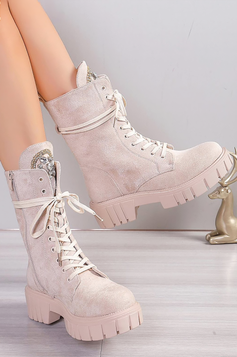 Γυναικεία μποτάκια MANTELORA, Χρώμα: μπεζ, IVET.EU - Εκπτώσεις έως -80%